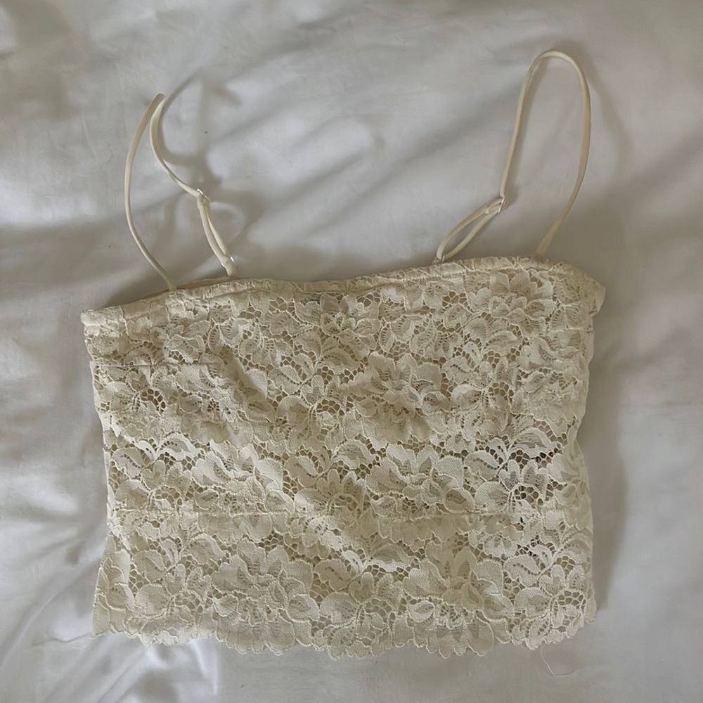 Mini white lace top